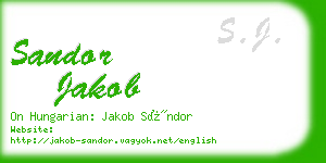 sandor jakob business card